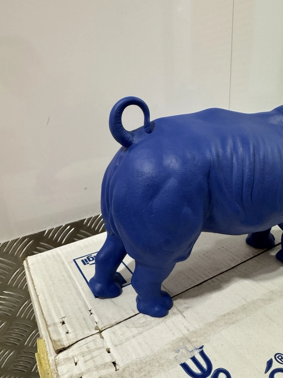 Lladro Blue Rhino Sculpture Limited Edition Broken Horn Boxed 8