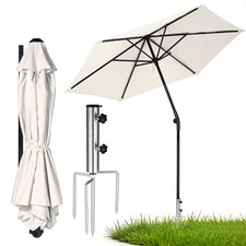 Yescom 7.5Ft Outdoor Sport Tilt Umbrella Kit with Grass Anchor Beach Sand Stand