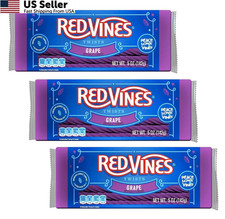 Red Vines Grape Licorice Twists 5 oz Bags Pack of 3 Soft & Chewy Fruit Candy 