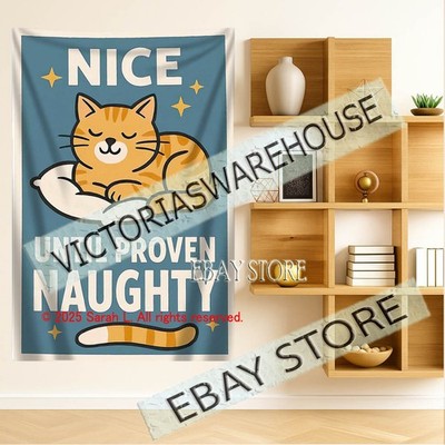 cat humor Wall Tapestry Pet Lover Home Decoration funny 39X59 in