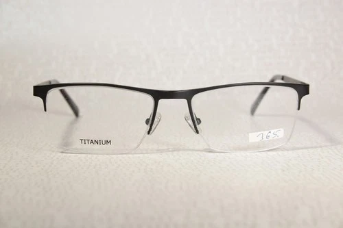 Semi Rimless HK-TITAN 850 Men's Eyeglass Frames, Matte Black, Nickel Free