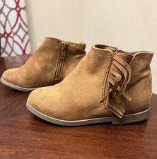 Toddler Girls Old Navy Faux-Suede Side-Fringe Booties brown/tan Size 8
