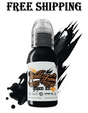 Blackout Black Tattoo Ink,WORLD FAMOUS,Skin Safe, Professional,High Pigment, 1oz