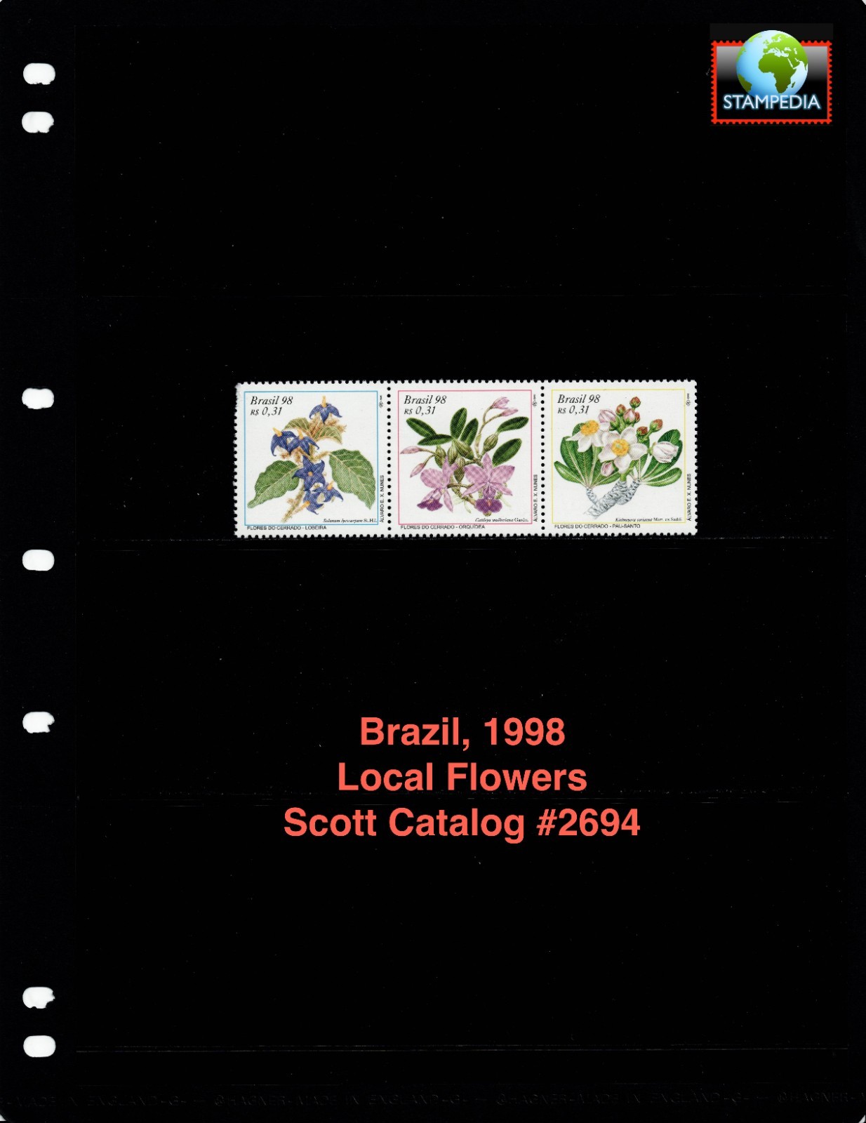$3.75 Scott Value - 1998 BRAZIL Flowers Amazon South America CV MNH NH UMM
