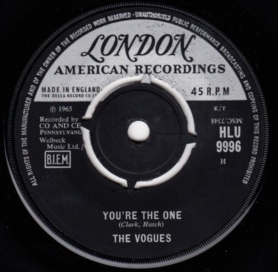 Vogues - You're The One / Some Words - Used Vinyl Record 7 - G8100z