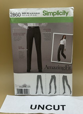 Simplicity Pattern 2860 Miss Petite Pants SLIM AVG CURVY Pieces SZ 14-22 UnCut