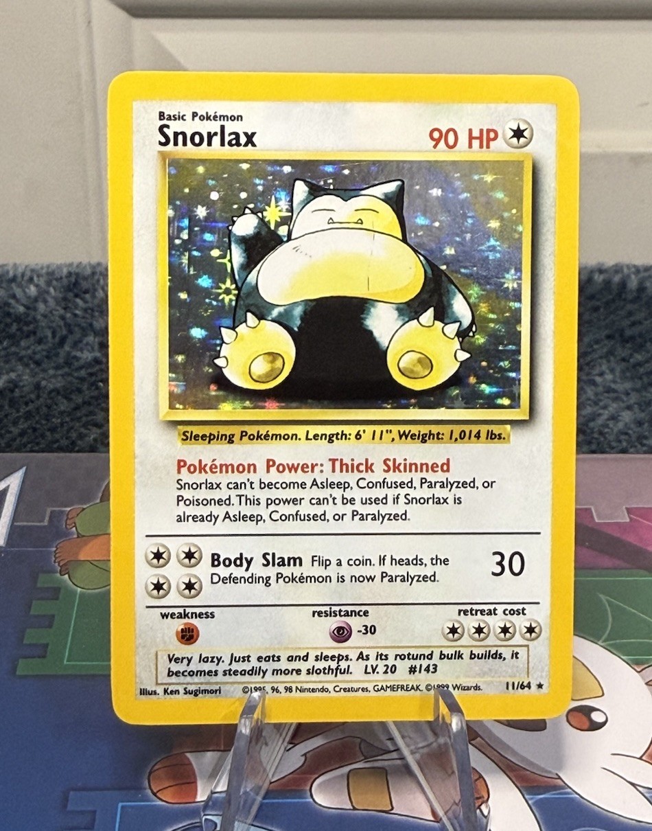 Snorlax 11/64 Holo Rare NO Symbol Error Jungle Pokemon Card