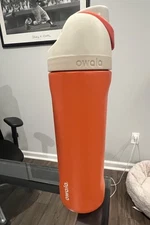 Owala 24 oz. FreeSip Stainless Steel Water Bottle Pink Coral Orange Used