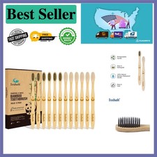 Eco-Friendly Biodegradable Bamboo Charcoal Toothbrush 12 Pack - FSC Approved