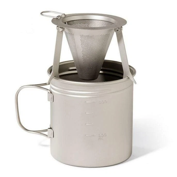 Filtro de café de viaje Vargo titanio portátil reutilizable ultraligero camping Foto 3 de 3