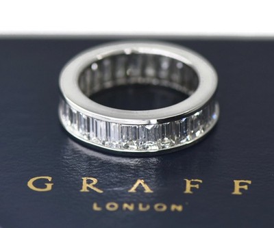 Graff 4,20 ctw G/VS1 Diamant Platin Ewigkeitsring Größe 5