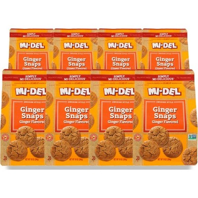 Mi-Del Ginger Snaps Swedish Style Flavored Cookies 10 Oz 8 Pack