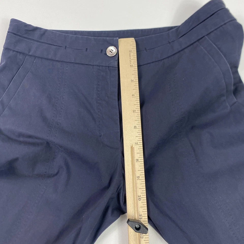 Pantalones de vestir Brioni para mujer azul marino algodón seda forrados pierna recta pantalones de diseñador Foto 4 de 4