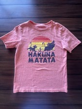 Disney  s The Lion King Boys Orange Short Sleeve Shirt  Hakuna Matata  Size 6/7