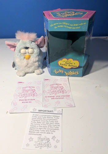 FURBY BABY Pink Blue Hair 1999 Tiger Electronics Original Works