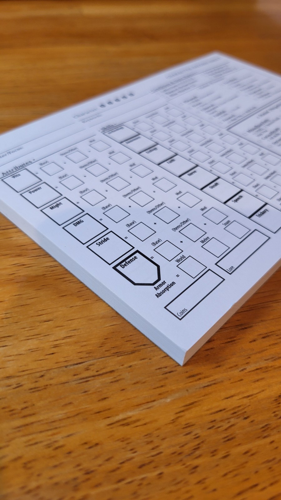 Folklore the Affliction: Character Record Pads by Greenbrier Games