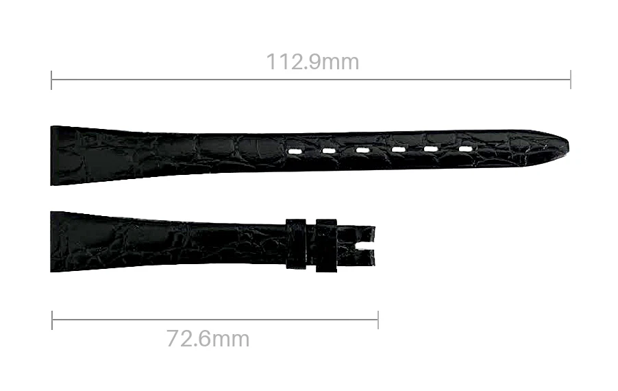 Correa de reloj Piaget vintage hecha en Suiza cuero genuino 12 mm negra Foto 4 de 4