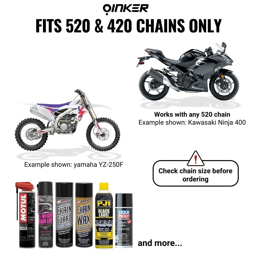 Motorcycle Chain Oiler for 520 & 420 Chains - Dirtbike Chain Wax Applicator