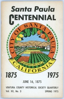 Vintage Santa Paula CA 1875 1975 Centennial Booklet Illustrated w Old Ads Photos