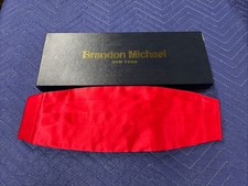 Brandon Michael Cummerbund 100 Silk Red