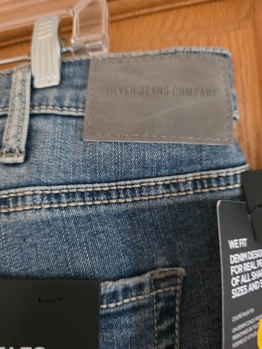 Silber Jeans Slim Fit gerades Bein Herren 40 x 34 Indigo Allen Mid Flex Neu mit Etikett - Bild 3 von 15