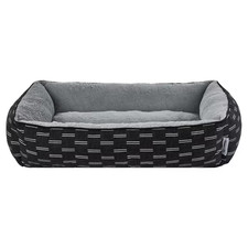 Vibrant Life Large Lounge Style Pet Bed, Black and White, 27" x 36"