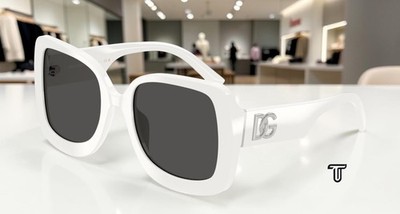 DOLCE & GABBANA DG4513 331287 White Dark Grey 55 mm Women's Sunglasses