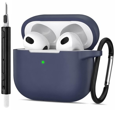 Hülle für AirPods 3 Silikon Case mit Karabiner Stoßfest Schutzhülle Ladecase