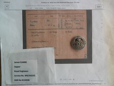 WW1 Silver War Badge King & Country Services Rendered INO Clarke Royal Engineers