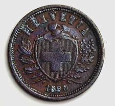 Switzerland 2 Rappen 1890 B Bronze