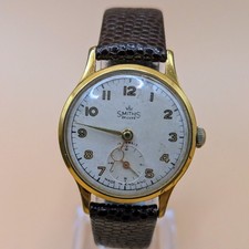 Vintage Smiths De Luxe mens 15 jewel mechanical watch. Made in England. Working