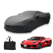 Indoor Car Cover Custom Fit for 2024-2020 Corvette C8 Luxurious Soft Stretch ...
