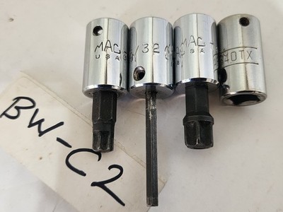 Lot of 4- Mac Tools T45, X56D Torx Bit Socket Holder, Matco B40TX