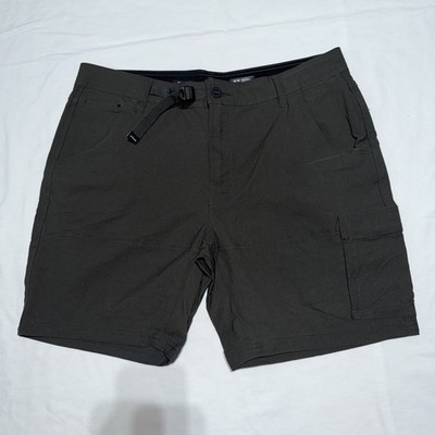 prAna Shorts Mens 36 8'' Stretch Zion Charcoal Cargo Pockets Belted Hiking