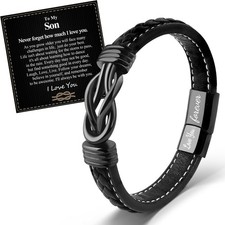 Gifts for Son Bracelet Gifts from Mom Dad To My Son Bracelet Forever Linked T...