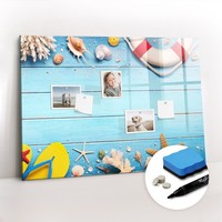 Glas Magnettafel KüChe BüRo Mit Marker Schwamm Magneten Strandgadgets 100X70 Cm