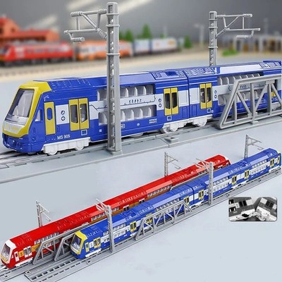 1:87 Alu Doppelteil Zug Straßenbahn Modell Doppellagig U-Bahn Display Spielzeug