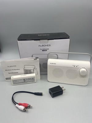Albohes TV9000 Wireless TV Speaker with Cables - Tested Works White