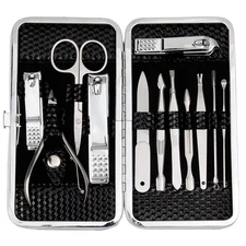 ZIZZON Manicure, Pedicure Kit, Nail Clippers Set of 12Pcs, Professional Grooming
