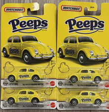 MATCHBOX 2026 YELLOW PEEPS EASTER CANDY VW BUG 62 VOLKSWAGEN BEETLE LOT OF 4 NEW