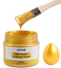 ARTME Acrylic Paint Metallic Gold, 100ml Gold Leaf Paint for Art Painting, Hand-
