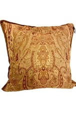 Vintage Rare Ralph Lauren Dalmency Hall Paisley Gold Burgundy Decorative Pillow
