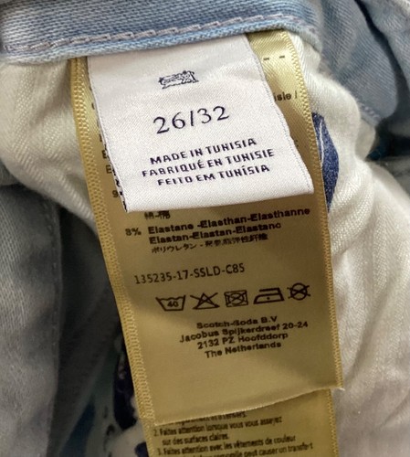 BNWT Ladies SCOTCH & SODA SLIM BOYFRIEND Blue Faded Jeans Size 8 W26 L32 (450G) - Picture 8 of 10