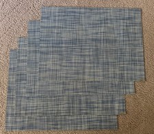 Juego de 4 tapetes Chilewich 14”x19” azul tejido canasta