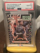 1992 TOPPS STADIUM CLUB BEAM TEAM #21 SHAQUILLE O'NEAL ROOKIE RC PSA 10 Gem