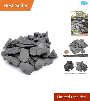 Natural Grey Slate Stones, 1/2 to 1 Inch - Perfect for Fairy Gardens & Aquariums