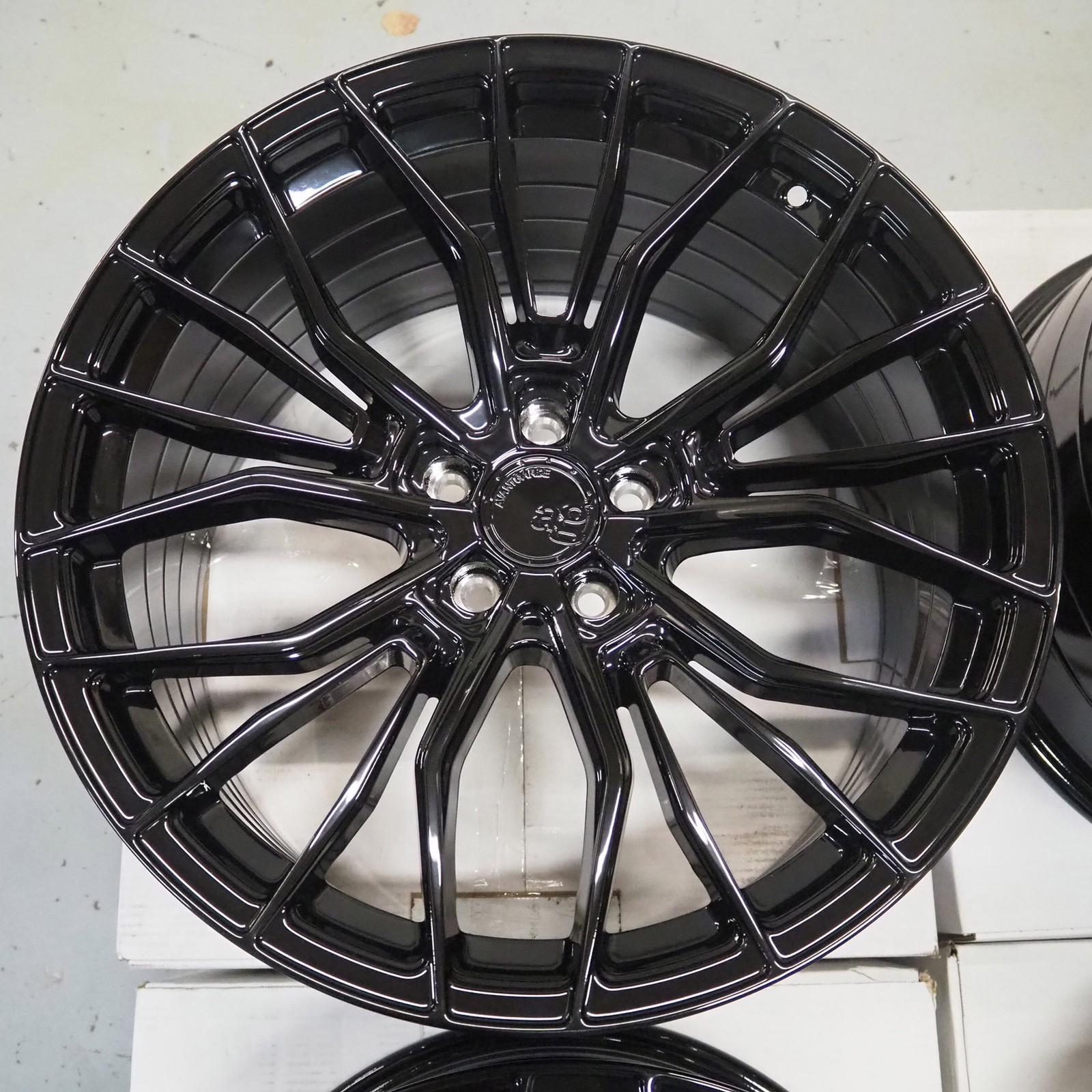 20" Avant Garde M570R Black 20x9 20x10.5 Concave Wheels Rims Fits Ferrari 458