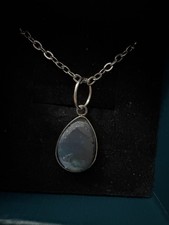Coober Pedy black opal set in Sterling silver pendant