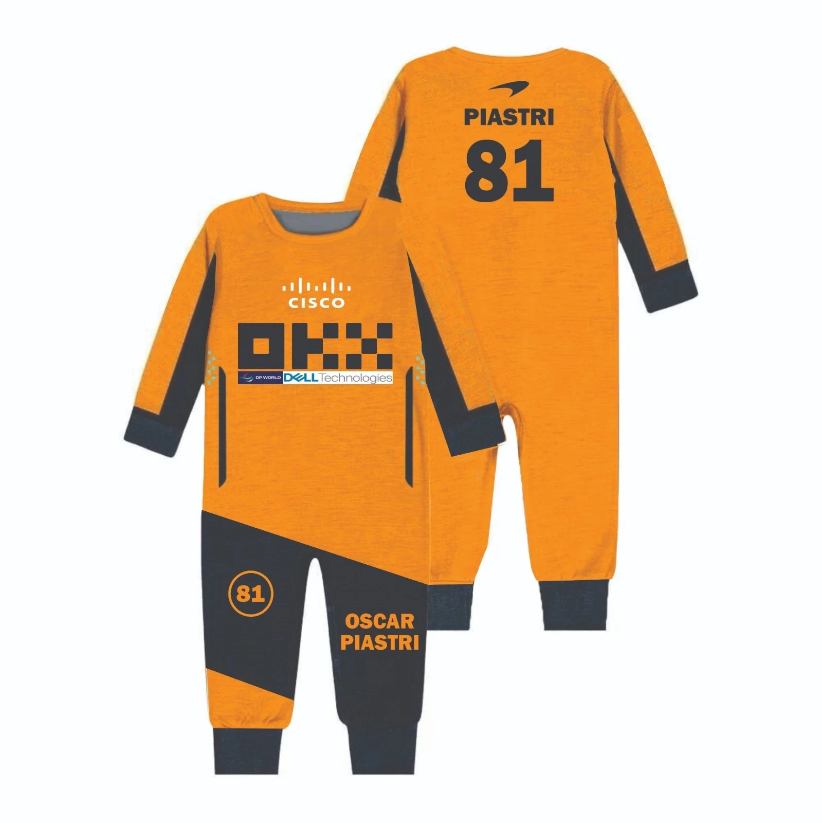 F1 McLaren Driver Oscar Piastri baby romper | F1 Birthday Gift
