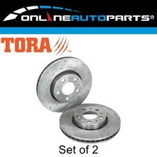 Front Slotted & Dimple Drilled Disc Brake Rotors Pair for Volvo S60 2001~2009